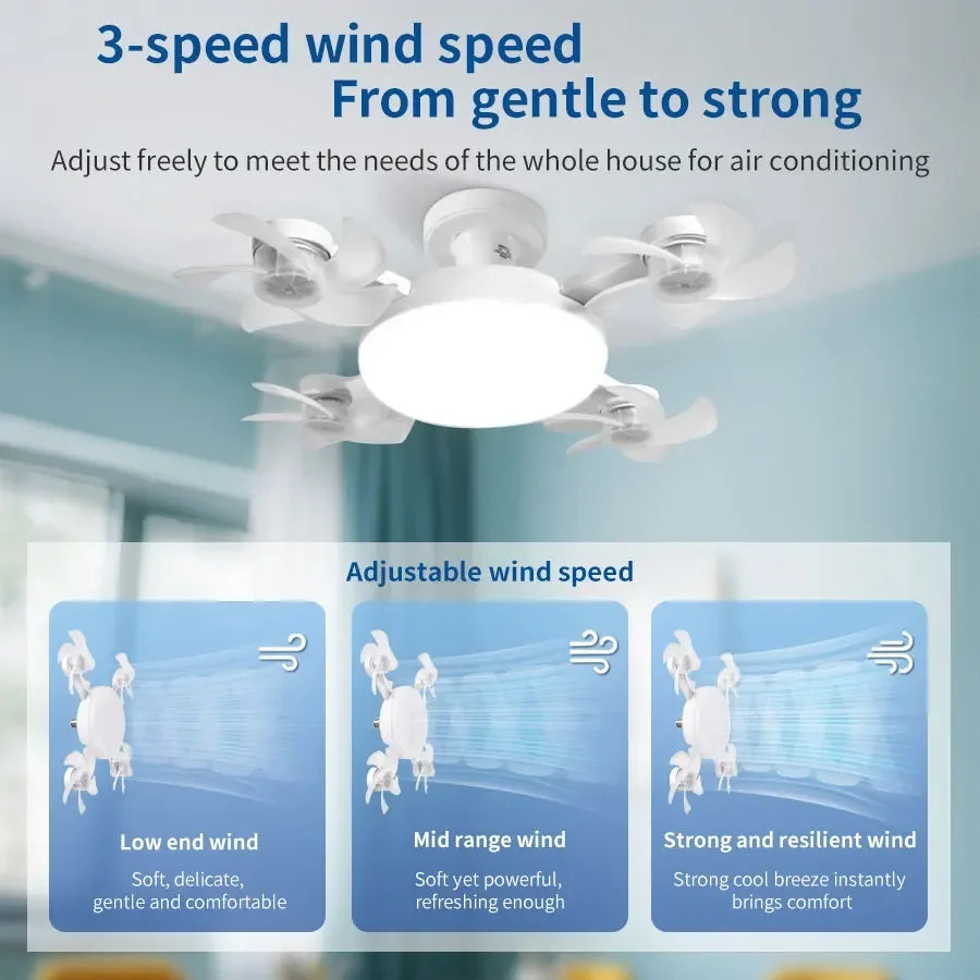 LED Ceiling Fan Light with Remote