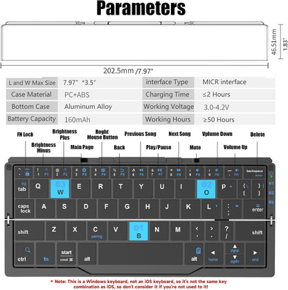 Mini Foldable Bluetooth Keyboard