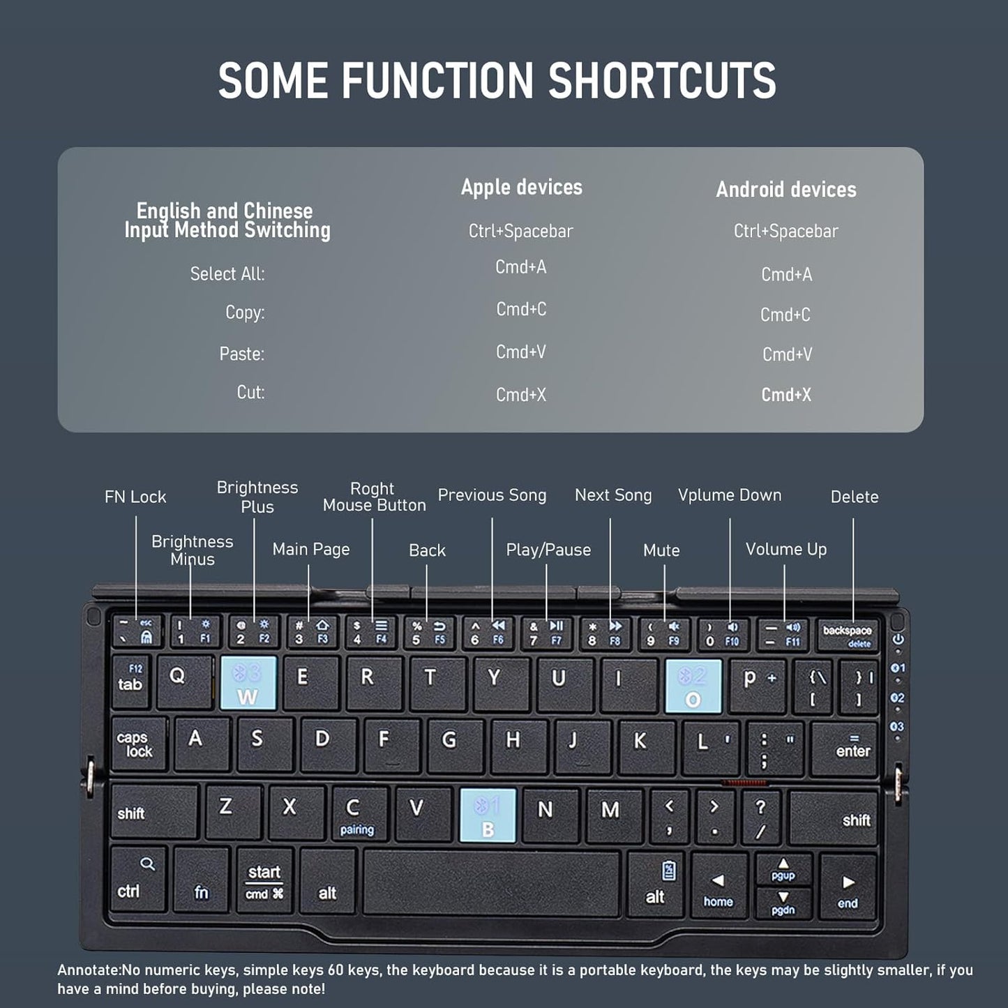 Mini Foldable Bluetooth Keyboard